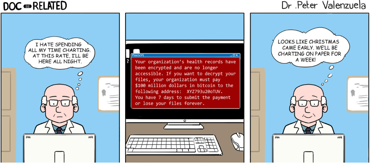 Ransomware - Dr. Katz gets a surprise week off from charting