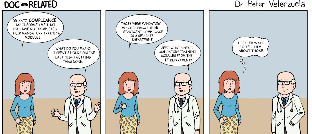 Online Modules - Dr. Katz adds mandatory modules to his list of administrative tasks